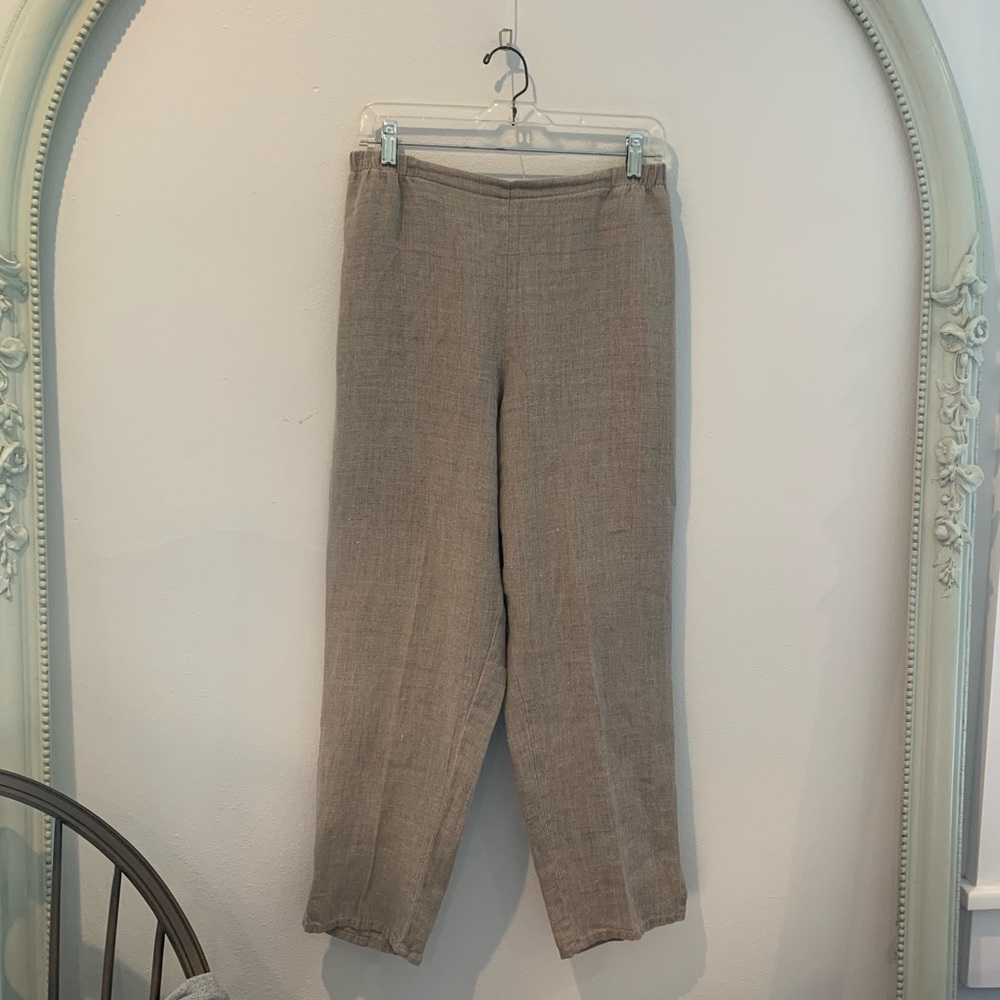 FLAX Flat Front Linen Ankle Pant